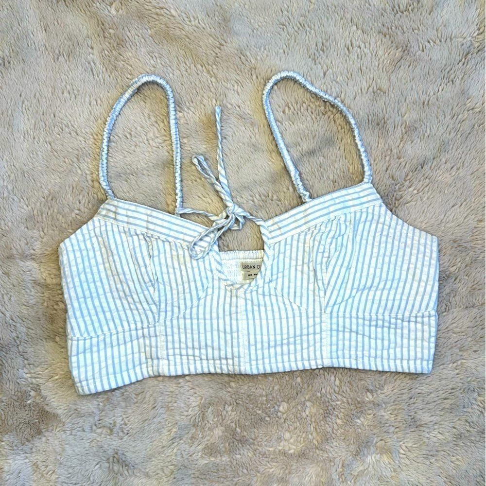 Urban Outfitters striped seersucker crop top